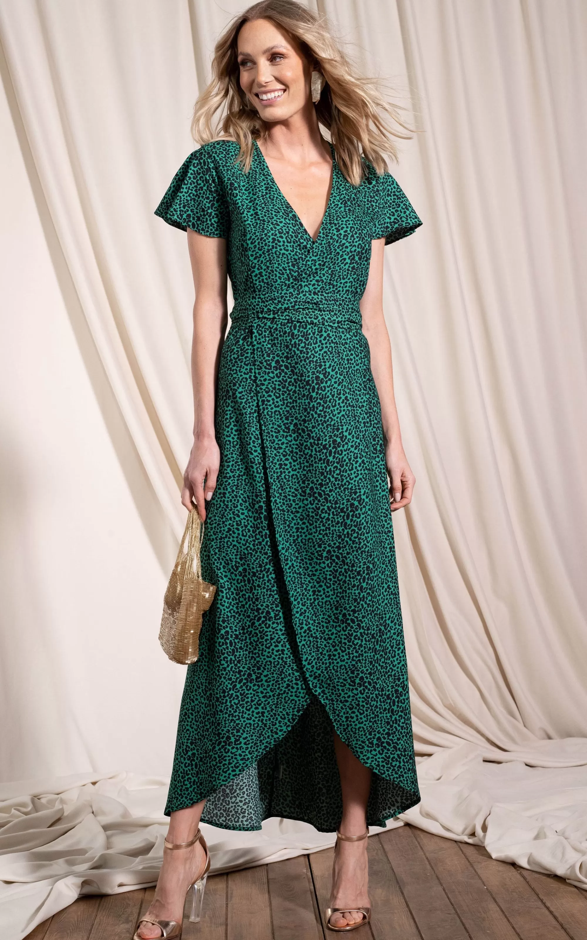Dresses>Dancing Leopard Cayenne Dress In Small Green Leopard