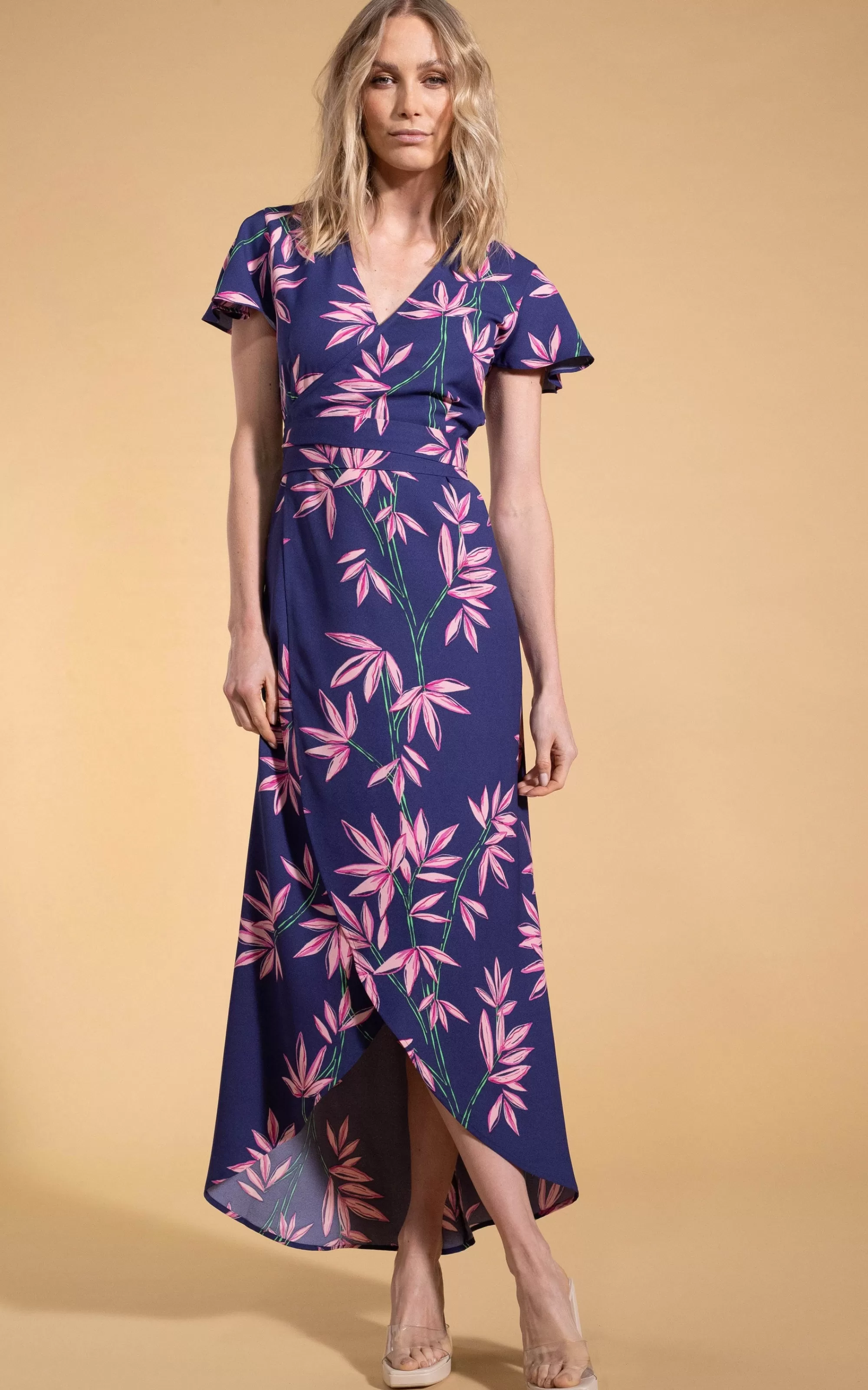 Dresses>Dancing Leopard Cayenne Wrap Dress In Bamboo Navy Base