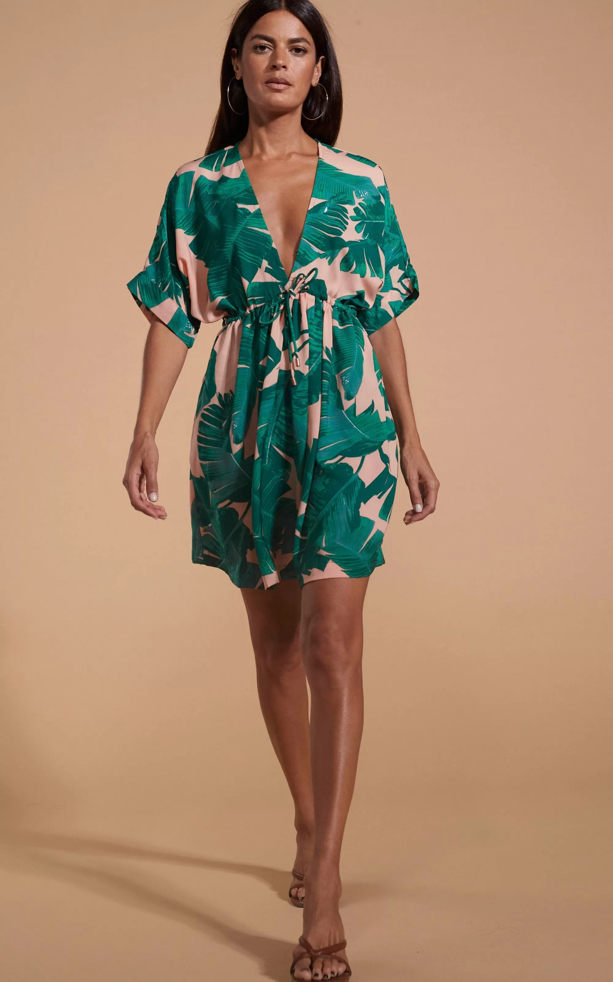 Dresses>Dancing Leopard Coco Loco Dress In Vintage Palm Beige