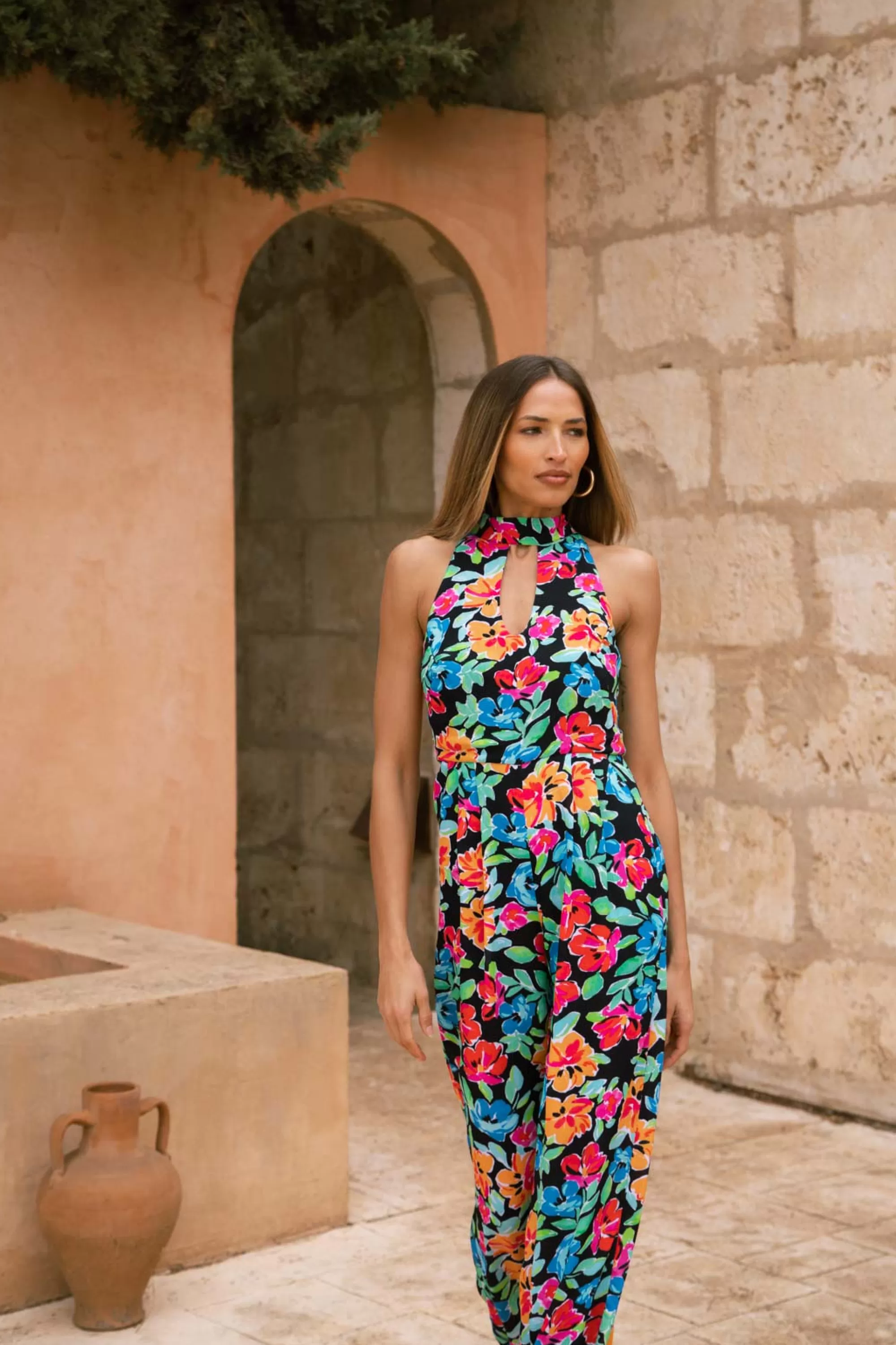 Jumpsuits>Dancing Leopard Cypress Jumpsuit In Vintage Floral