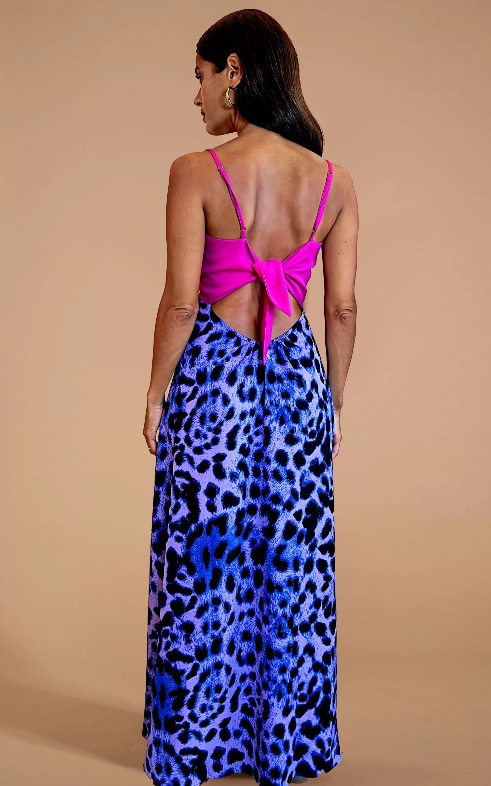 Dresses>Dancing Leopard Florence Dress In Magenta And Lilac Leopard Mix
