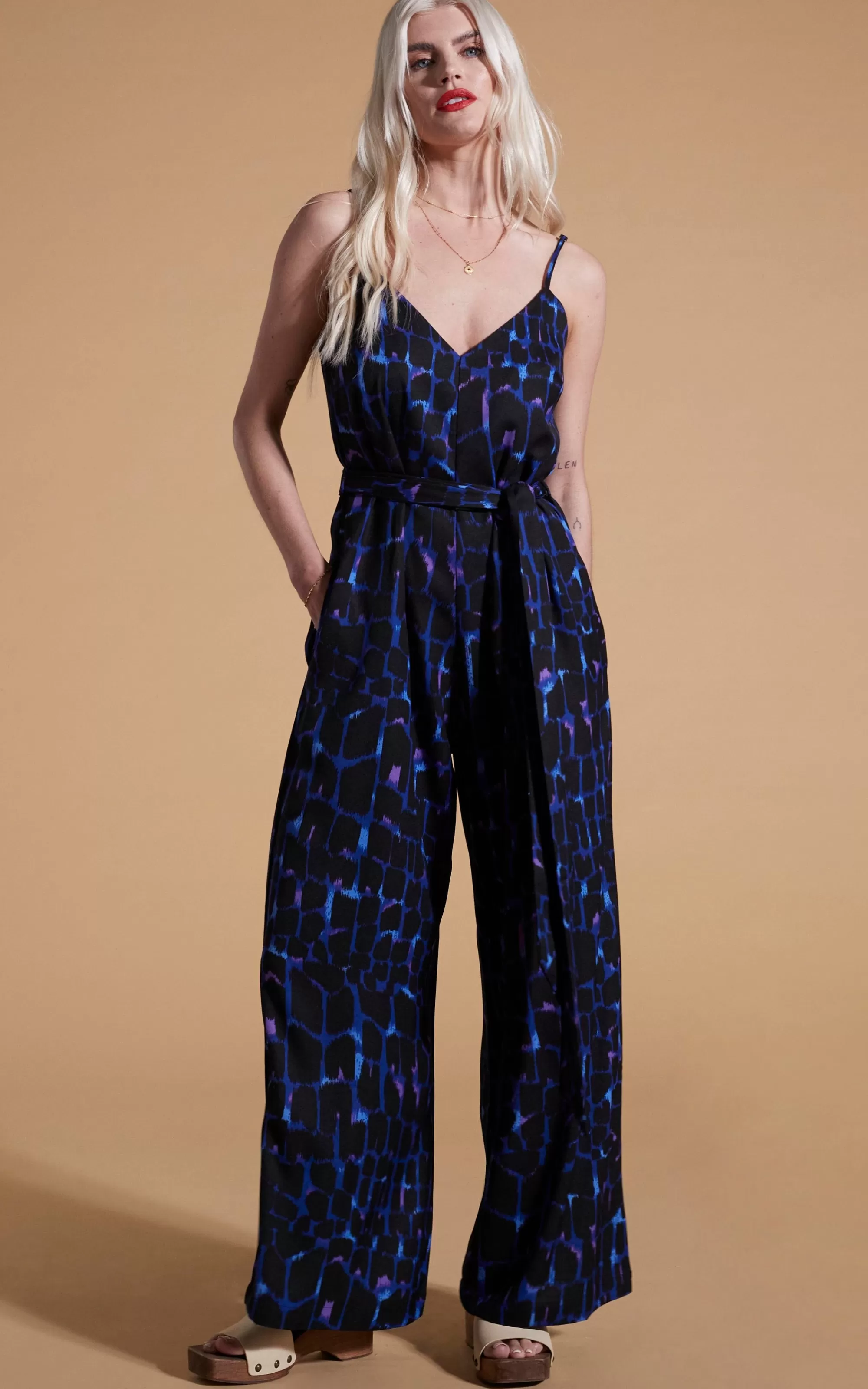 Jumpsuits>Dancing Leopard Gabriella Jumpsuit In Blue Alligator