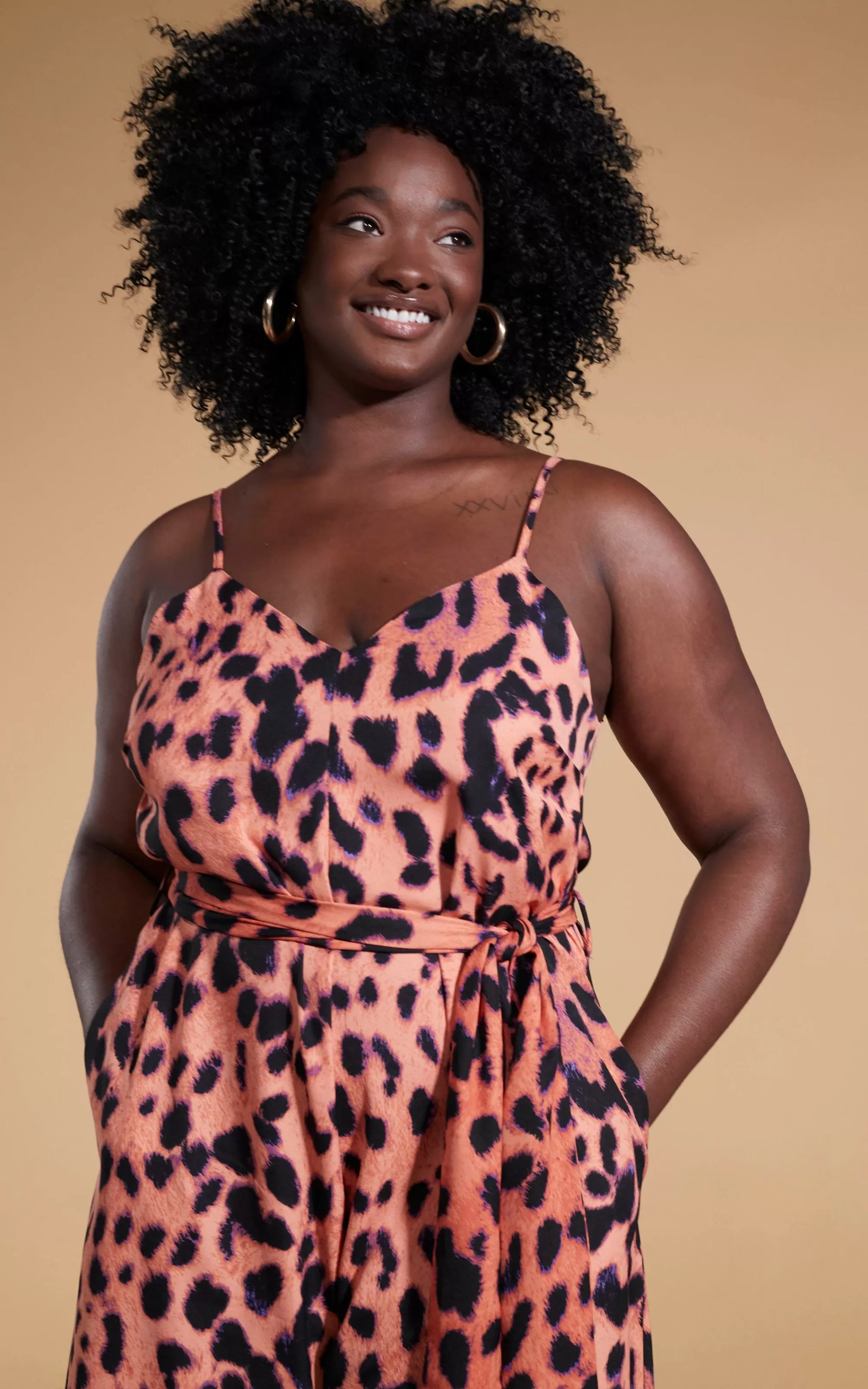 Jumpsuits>Dancing Leopard Gabriella Jumpsuit In Plorange Leopard