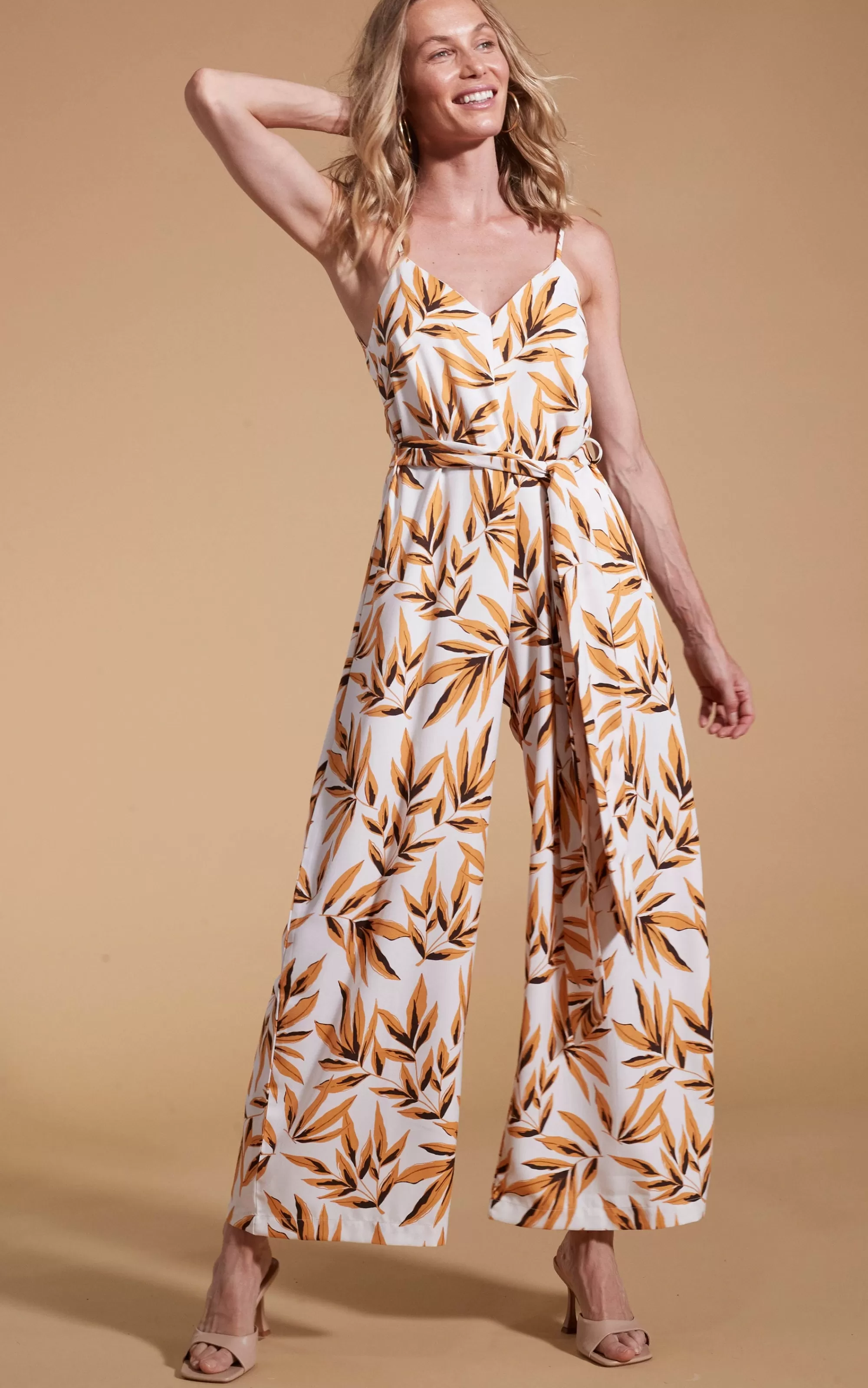 Jumpsuits>Dancing Leopard Gabriella Jumpsuit In Tropic Natural