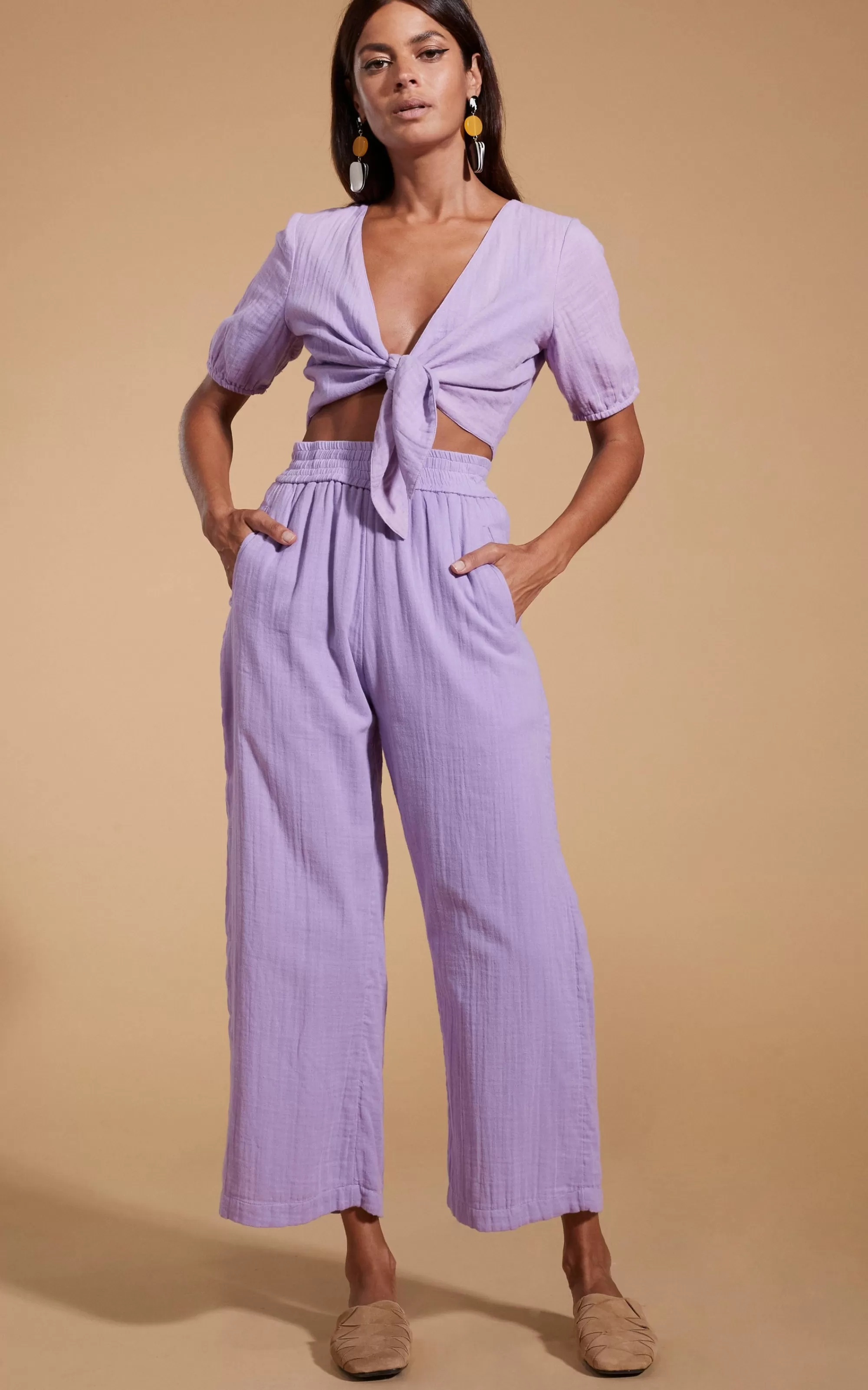 Tops>Dancing Leopard Halo Indra Tie Top In Lilac