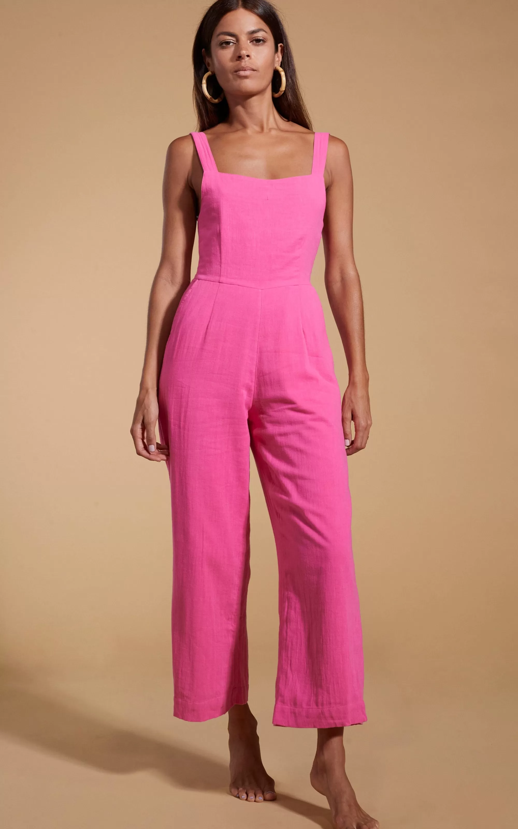 Jumpsuits>Dancing Leopard Halo Kimani Twist Back Jumpsuit In Magenta