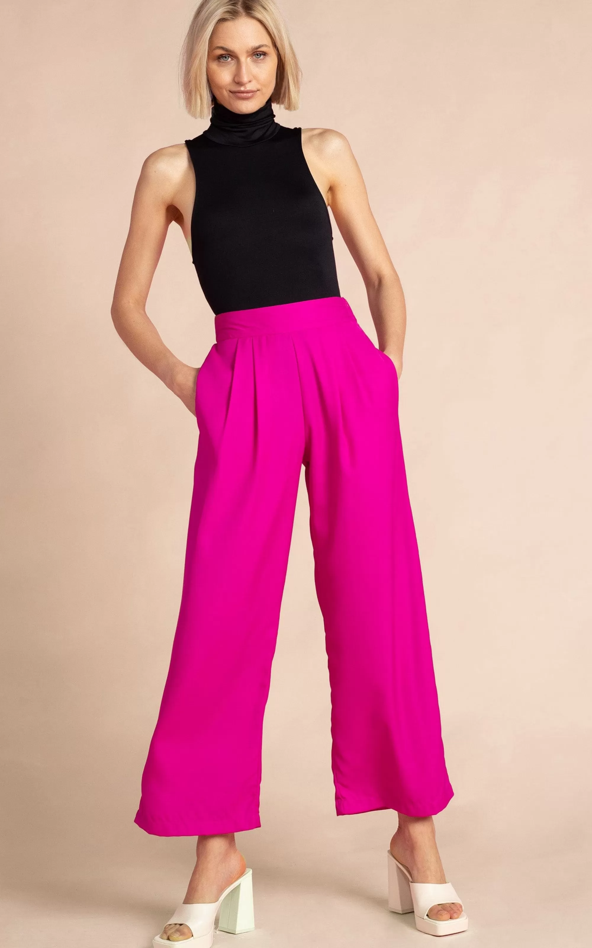 Trousers>Dancing Leopard Joey Palazzo Trousers In Magenta