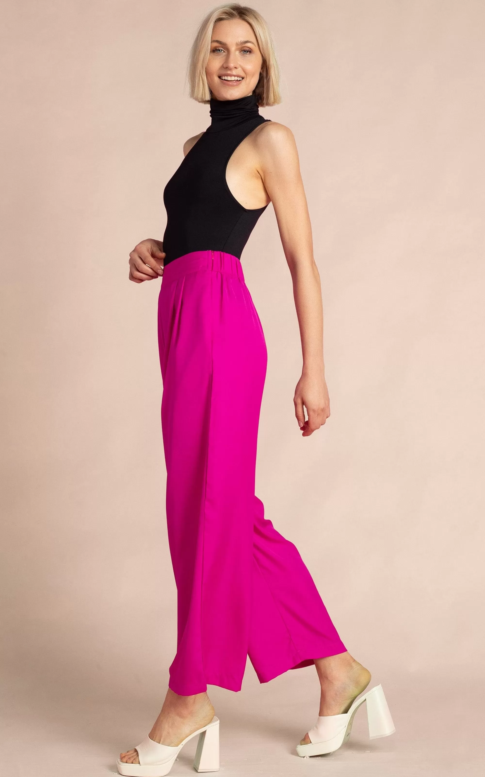 Trousers>Dancing Leopard Joey Palazzo Trousers In Magenta
