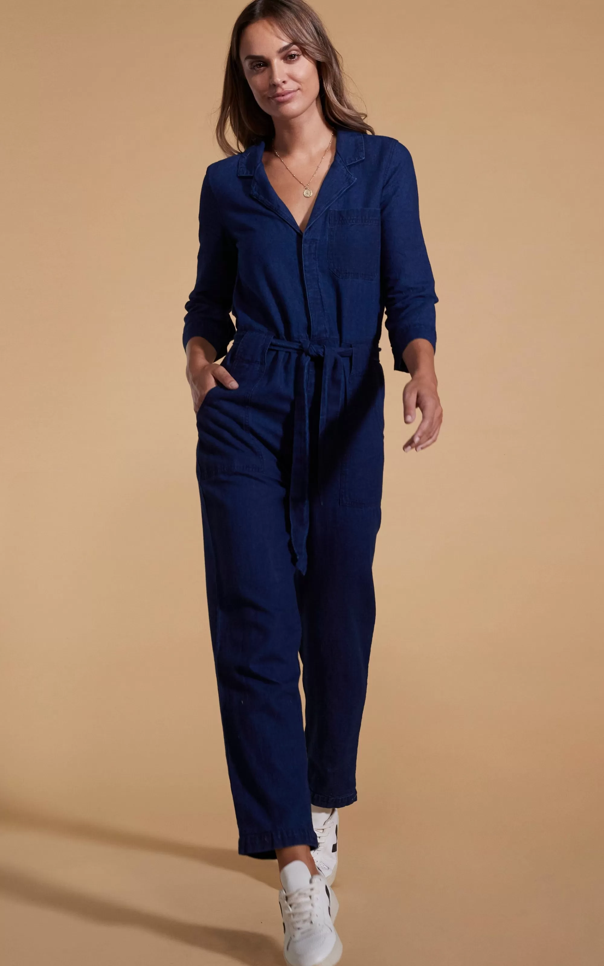 Jumpsuits>Dancing Leopard Juno Jumpsuit In Denim Blue