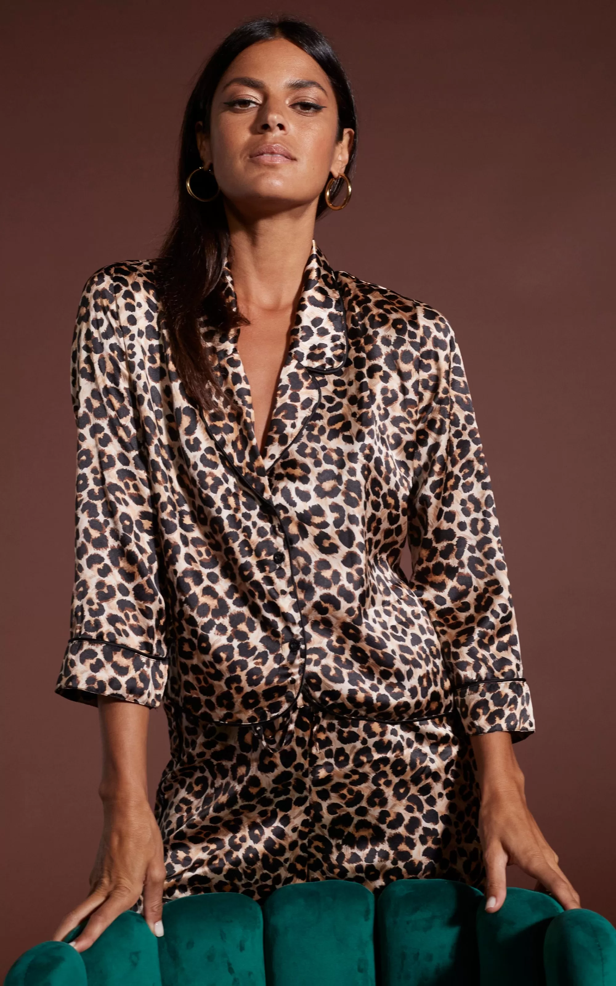 Pyjamas>Dancing Leopard Oona Shortie Pj Set In Rich Leopard