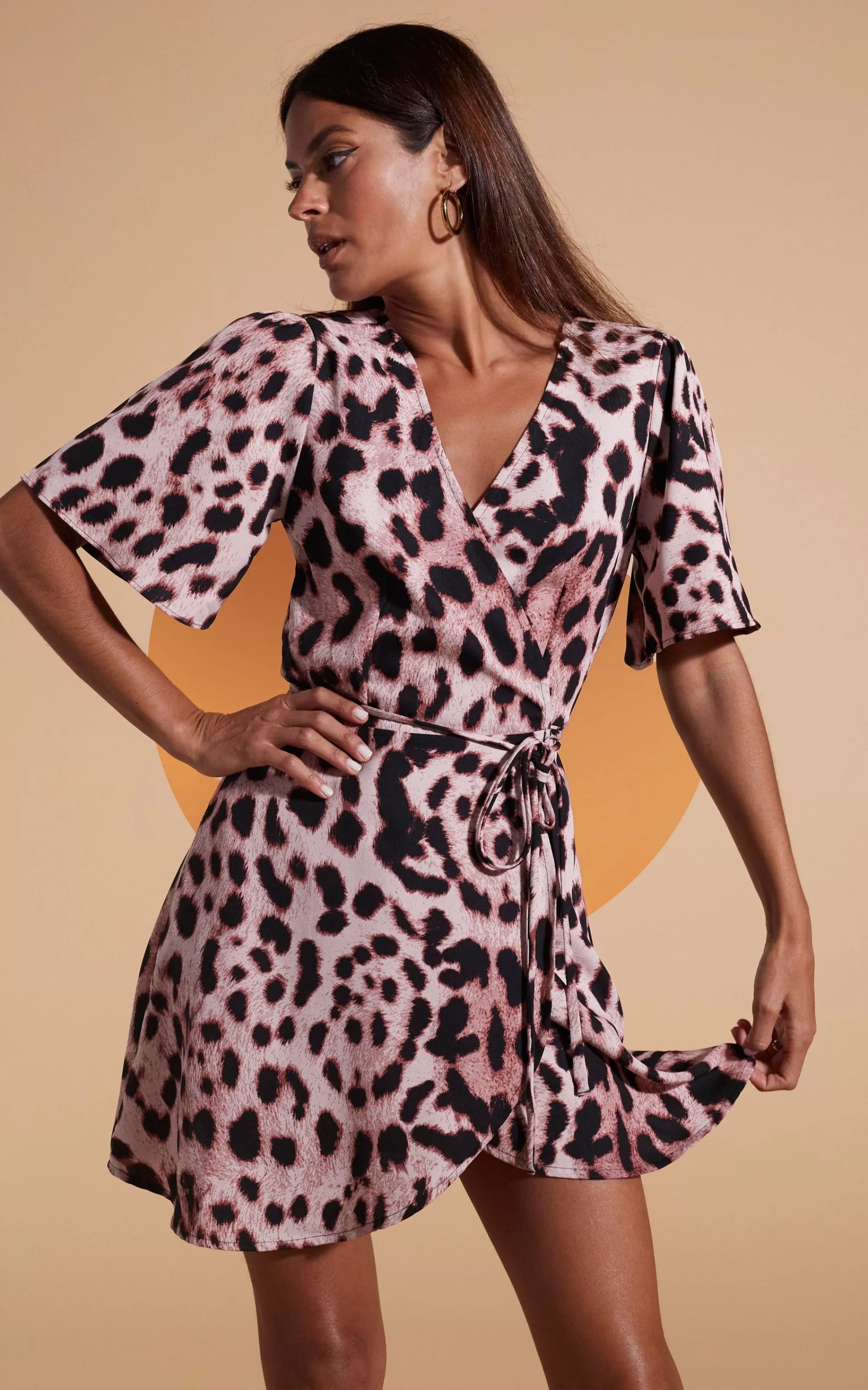 Dresses>Dancing Leopard Rafferty Dress In Blush Leopard