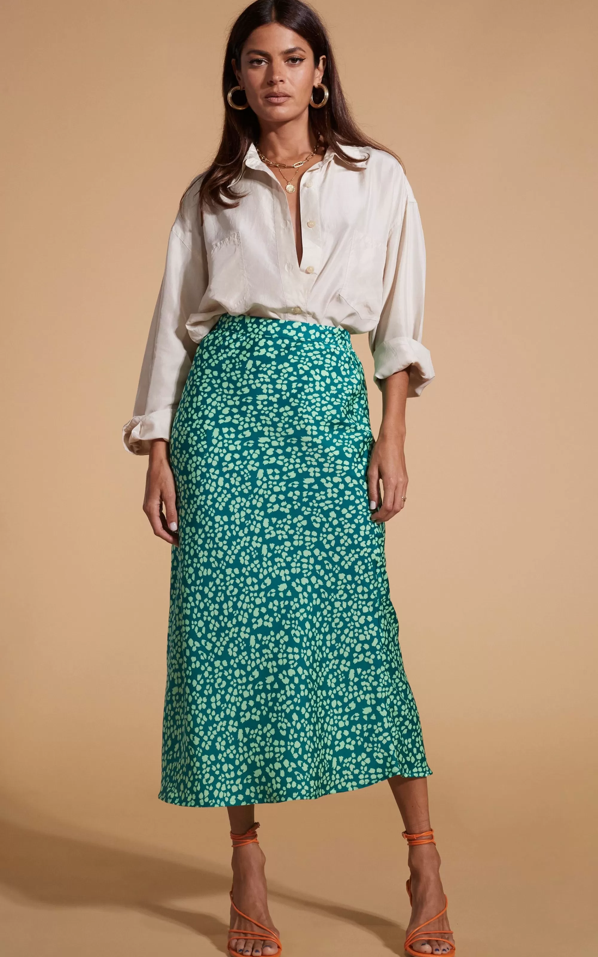Skirts>Dancing Leopard Renzo Skirt In Green On Green Leopard