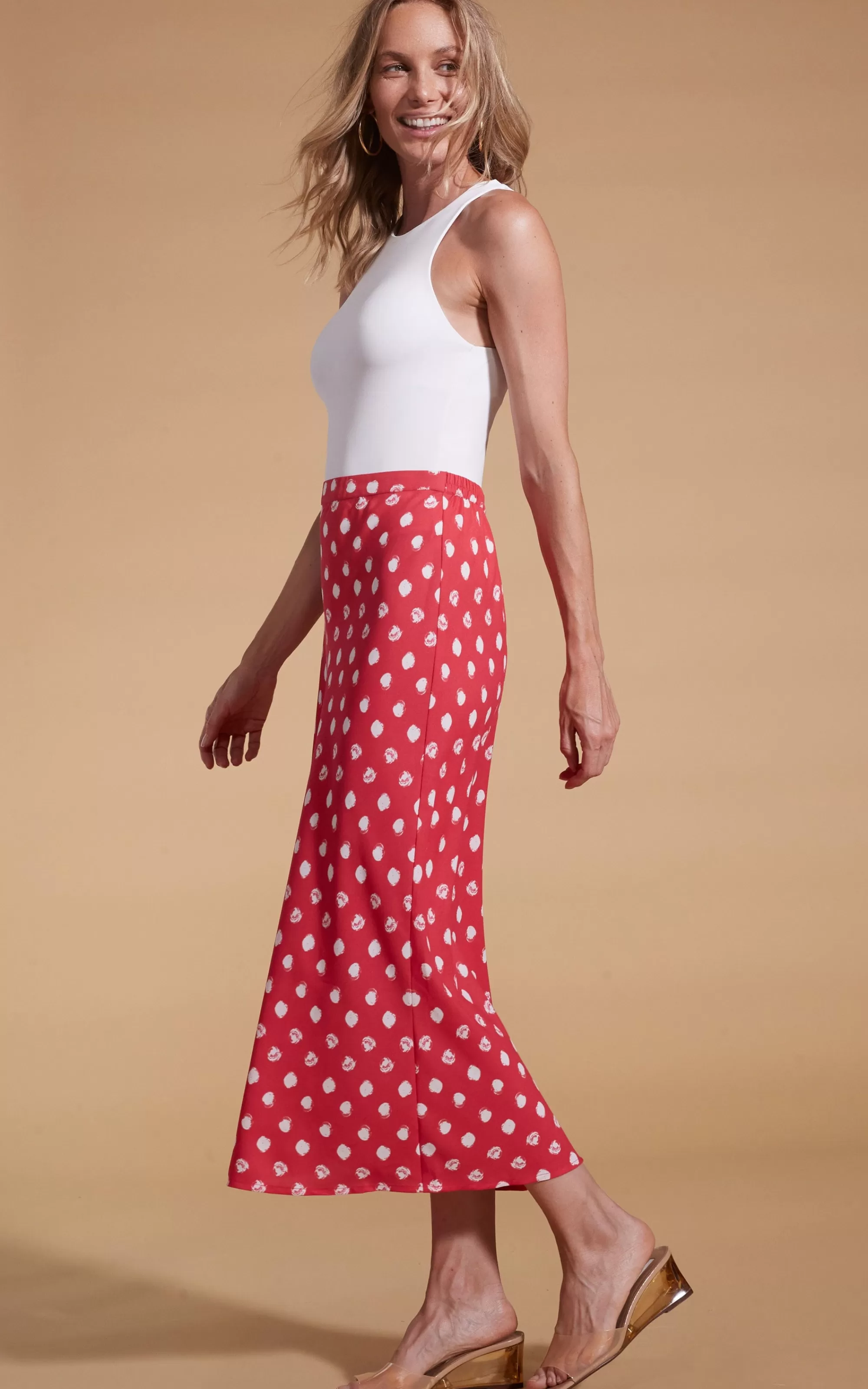 Skirts>Dancing Leopard Renzo Skirt In Red Polka Dot