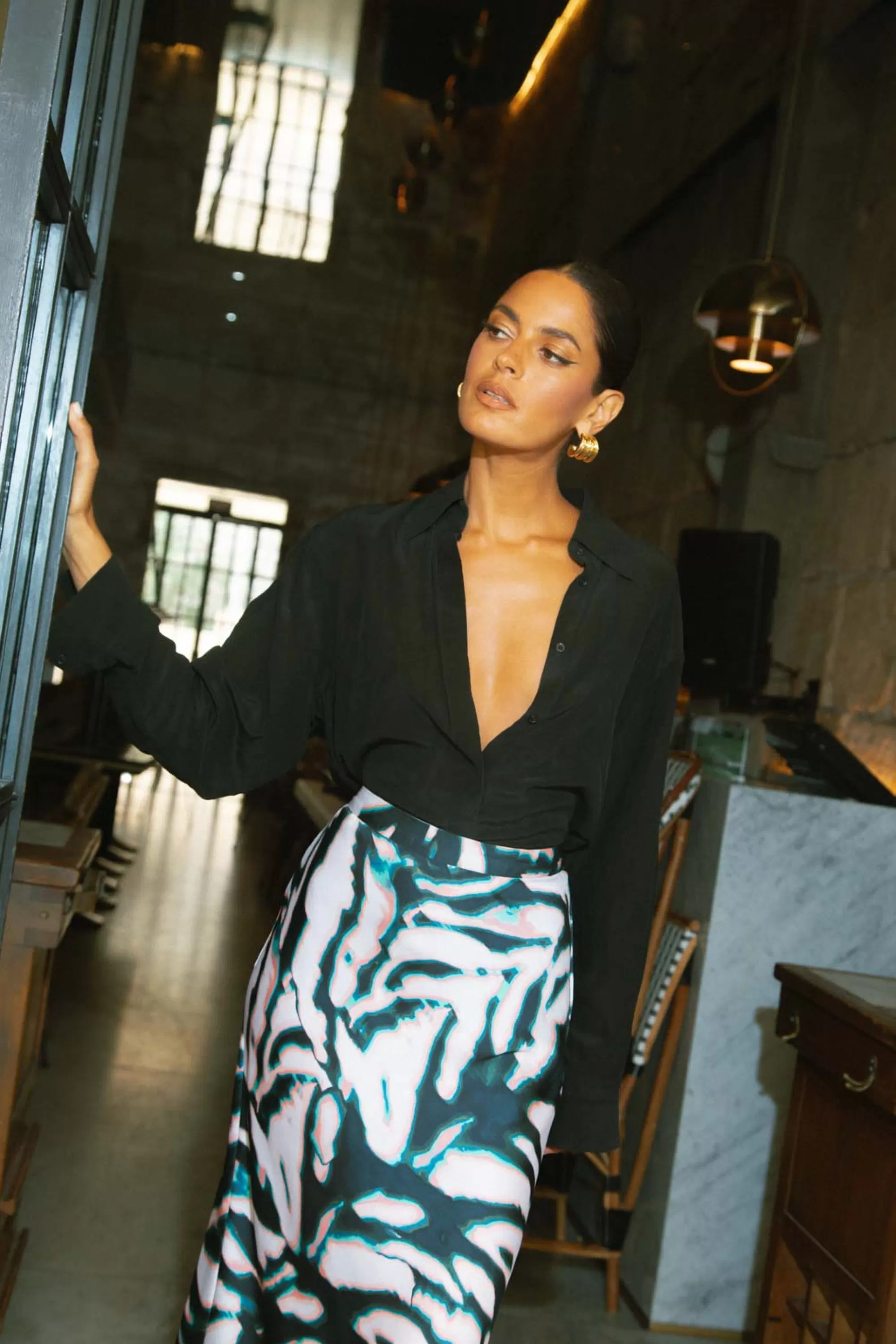 Skirts>Dancing Leopard Renzo Skirt In Watercolour Zebra
