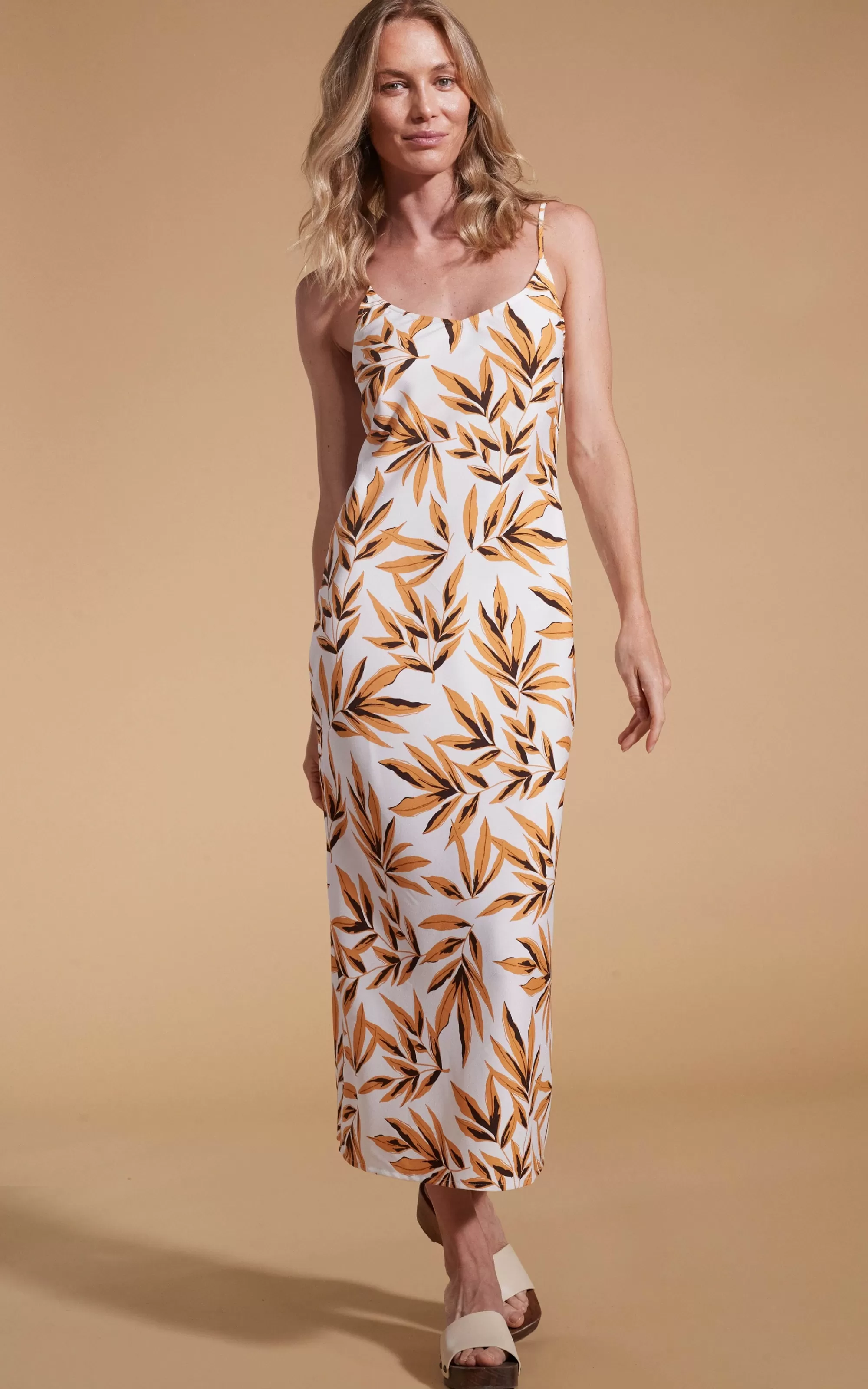 Dresses>Dancing Leopard Sienna Midaxi Slip Dress In Tropic Natural