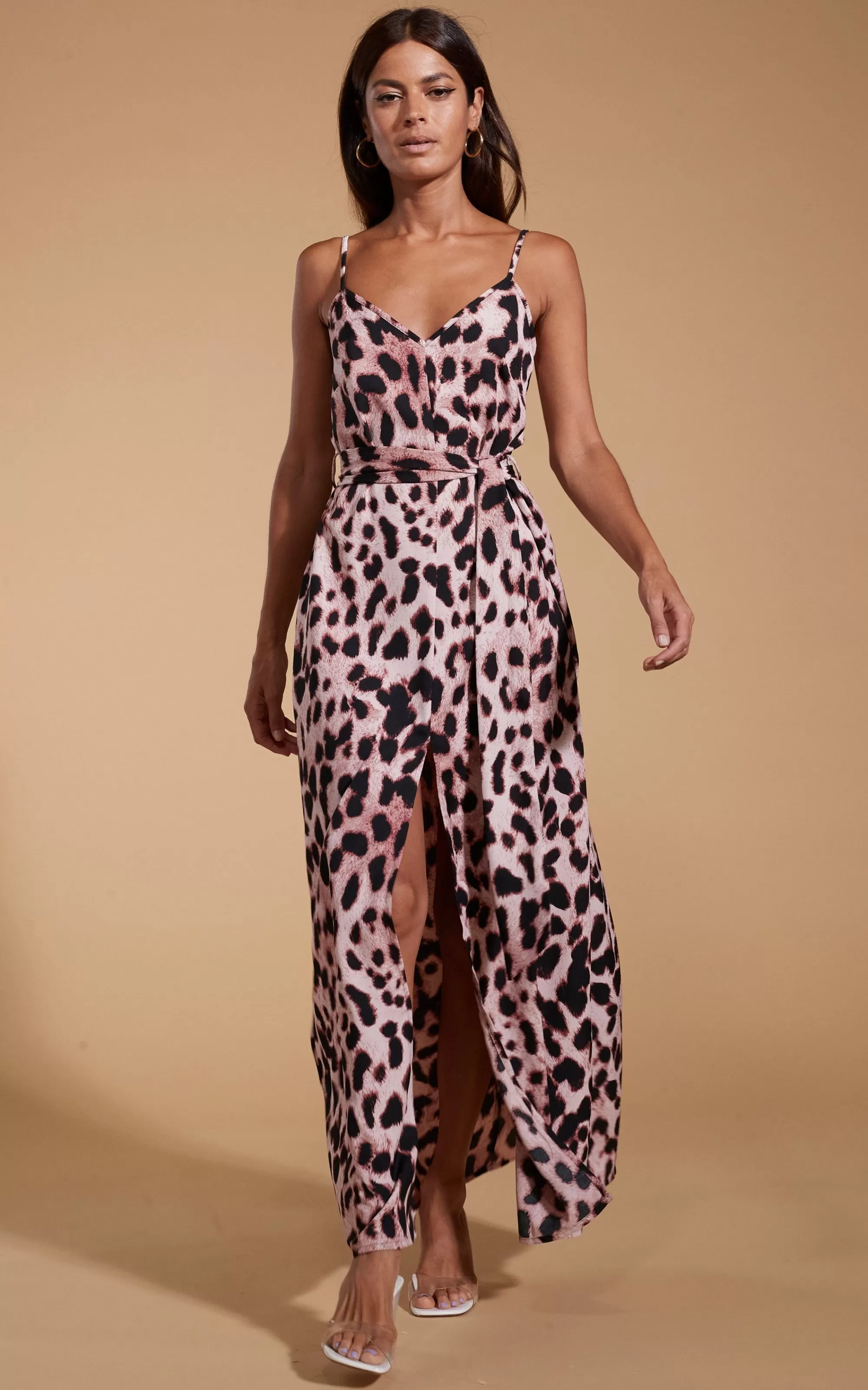 Dresses>Dancing Leopard Sookie Slip Dress In Blush Leopard
