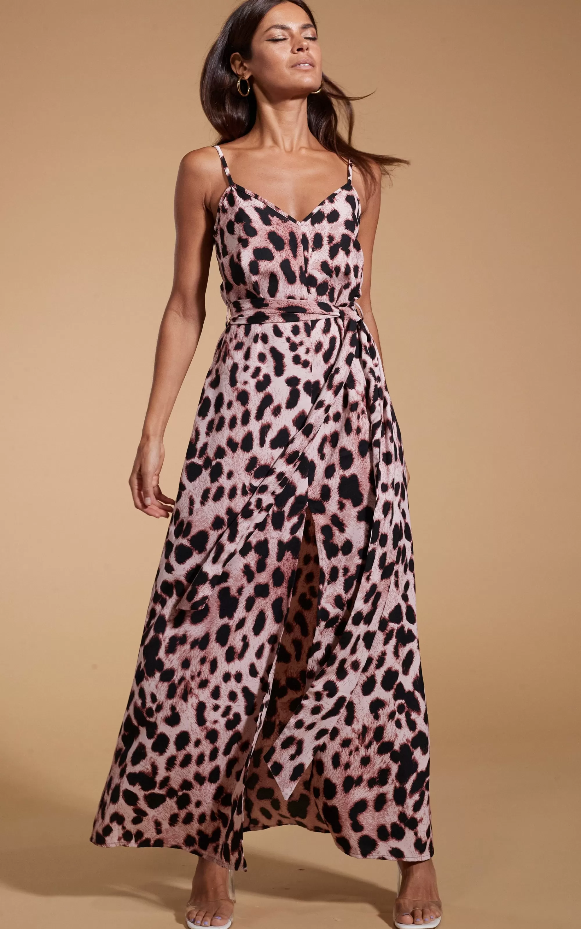 Dresses>Dancing Leopard Sookie Slip Dress In Blush Leopard