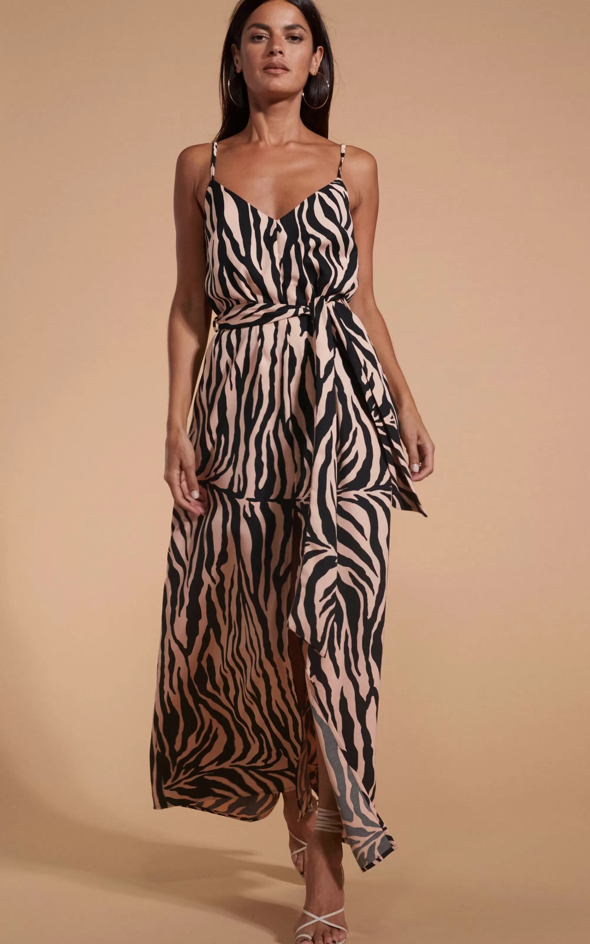Dresses>Dancing Leopard Sookie Slip Dress In Blush Zebra