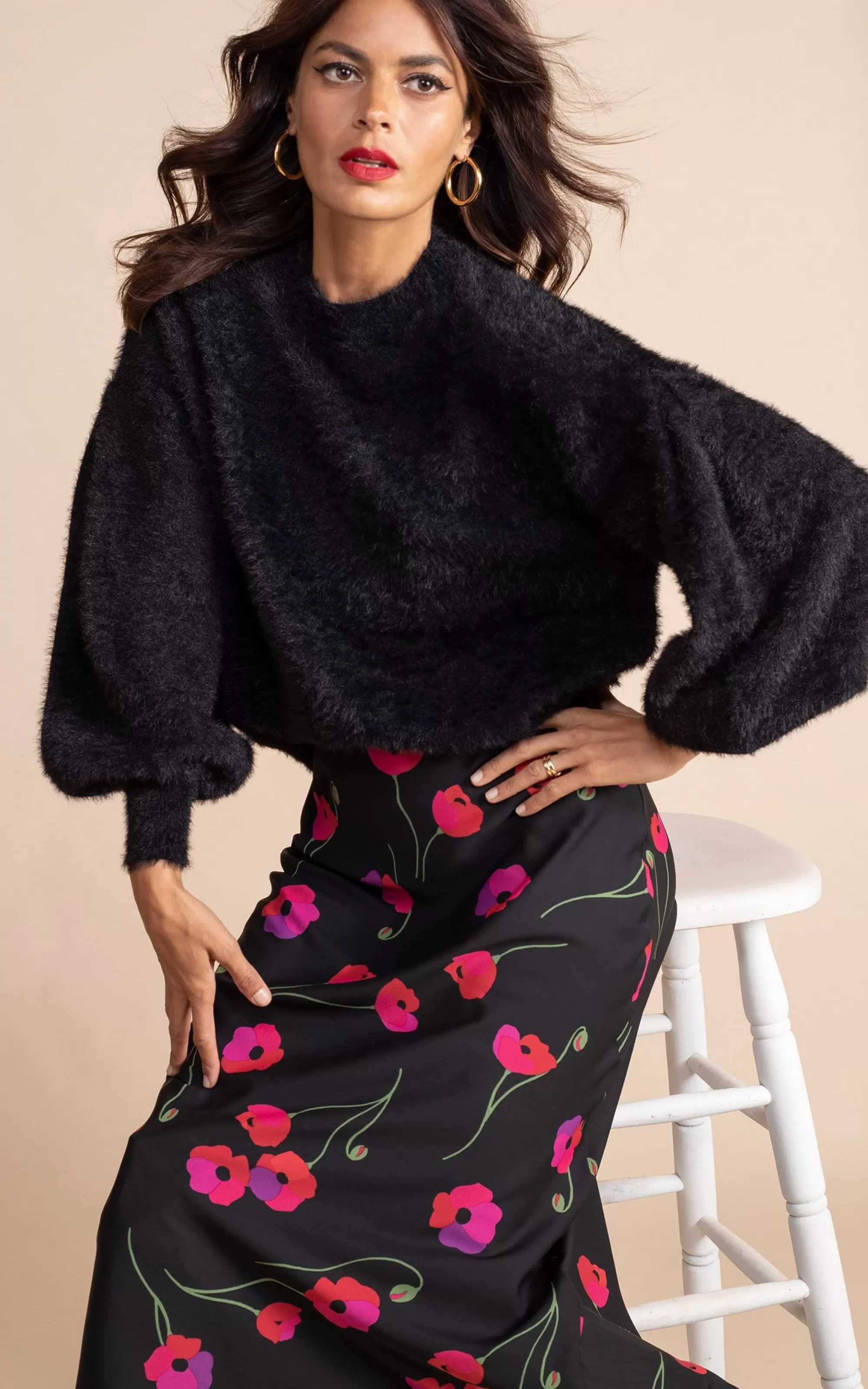 Skirts>Dancing Leopard Sophie Skirt In Poppies On Black