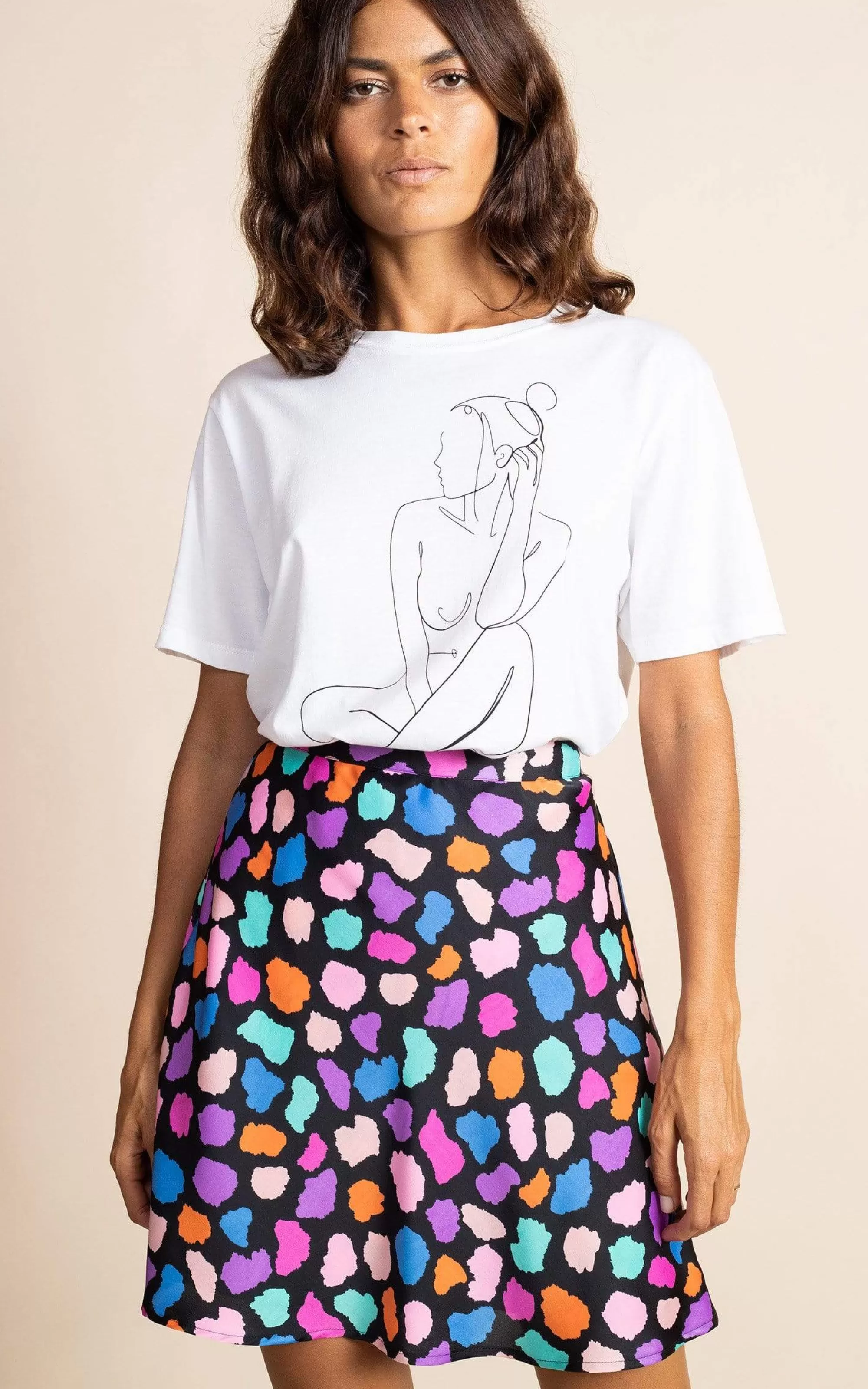 Skirts>Dancing Leopard Stevie Mini Skirt In Multi Cloud