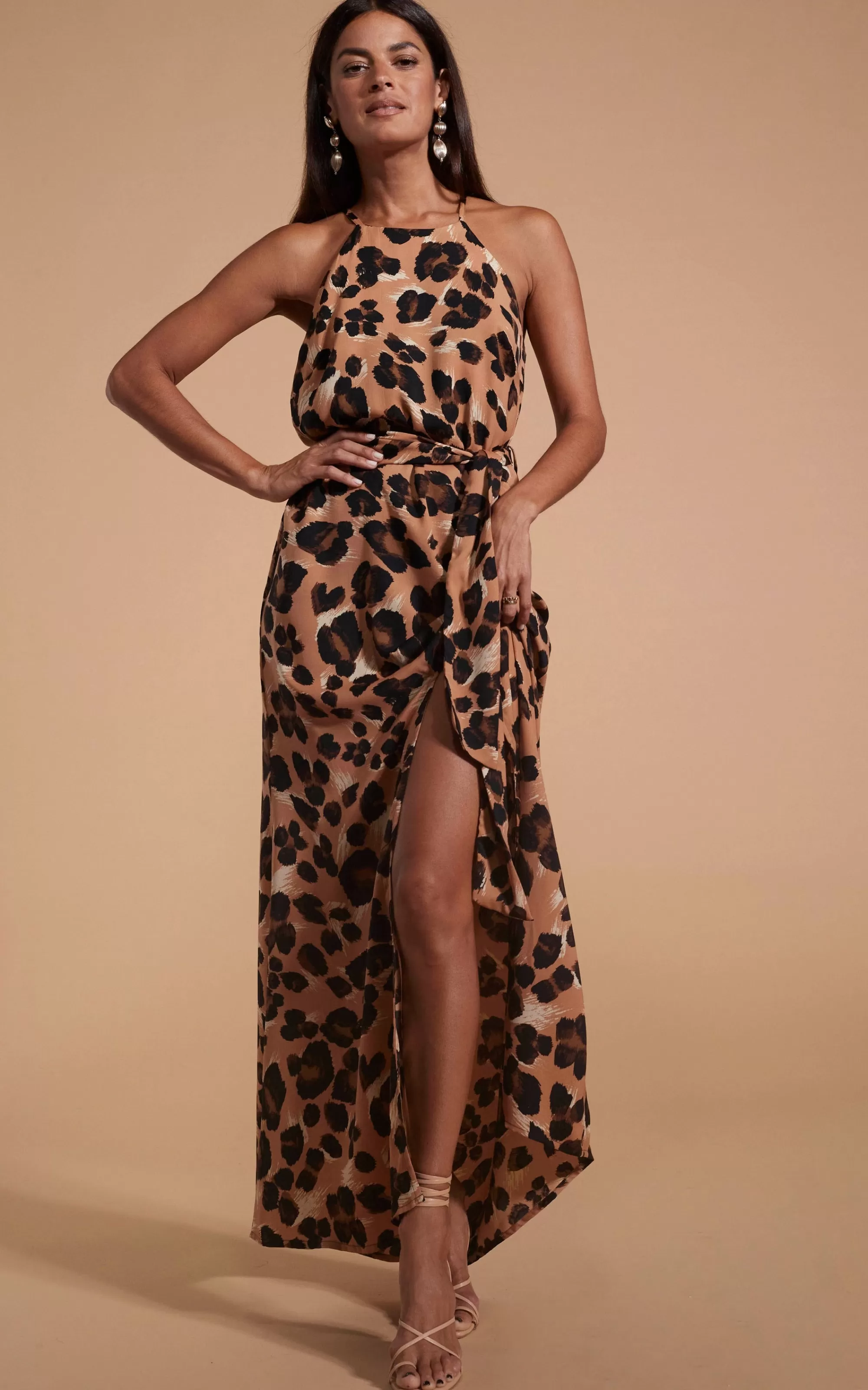 Dresses>Dancing Leopard Sunset Dress In Painted Leopard
