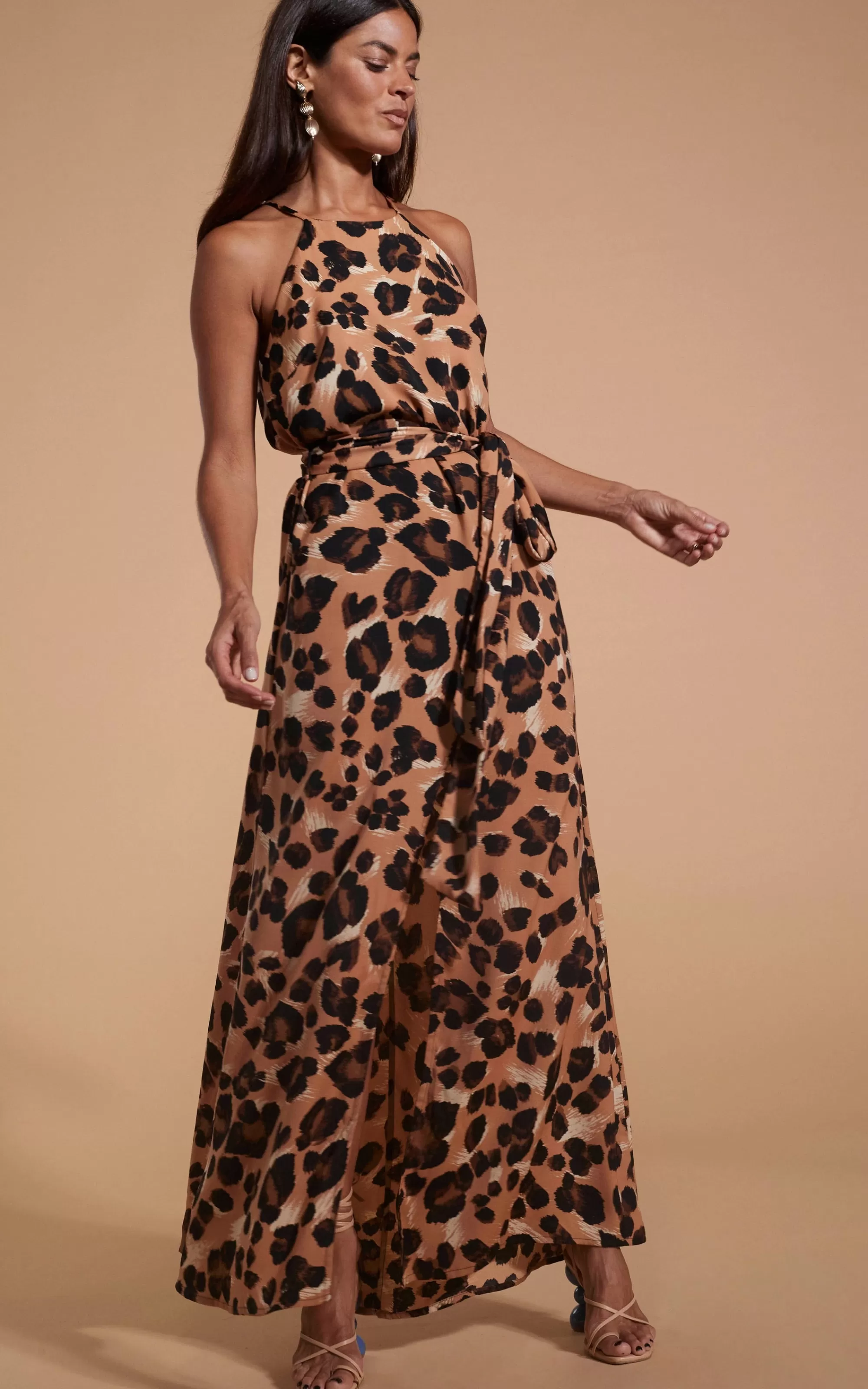 Dresses>Dancing Leopard Sunset Dress In Painted Leopard
