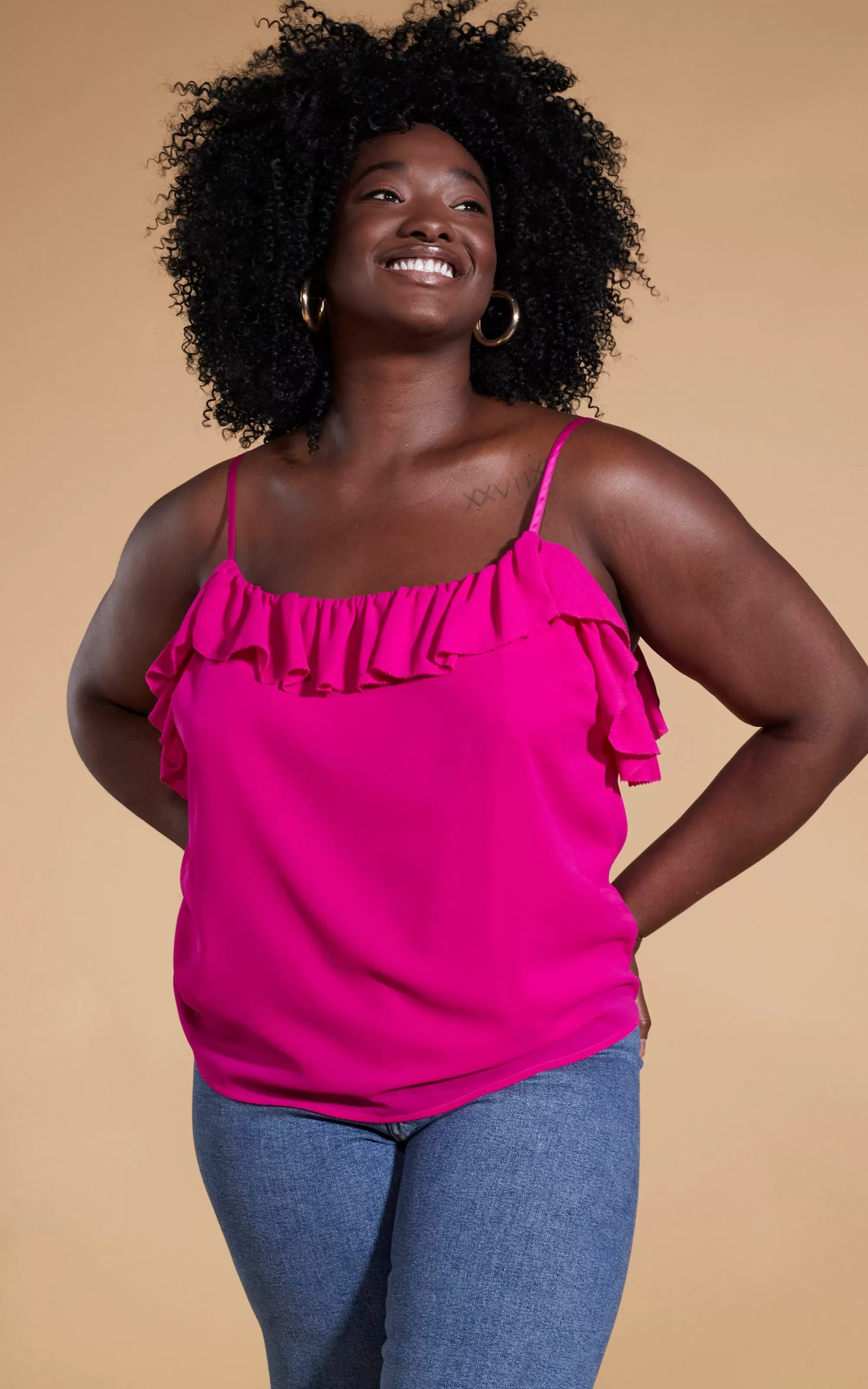 Tops>Dancing Leopard Susie Frill Cami Top In Magenta