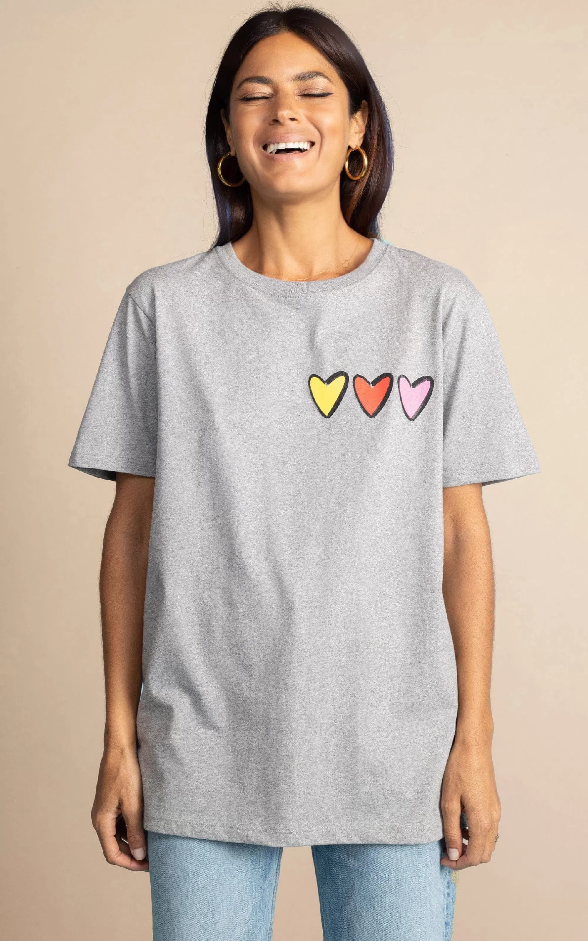 Tops>Dancing Leopard Triple Heart Charity T-Shirt For Railway Children