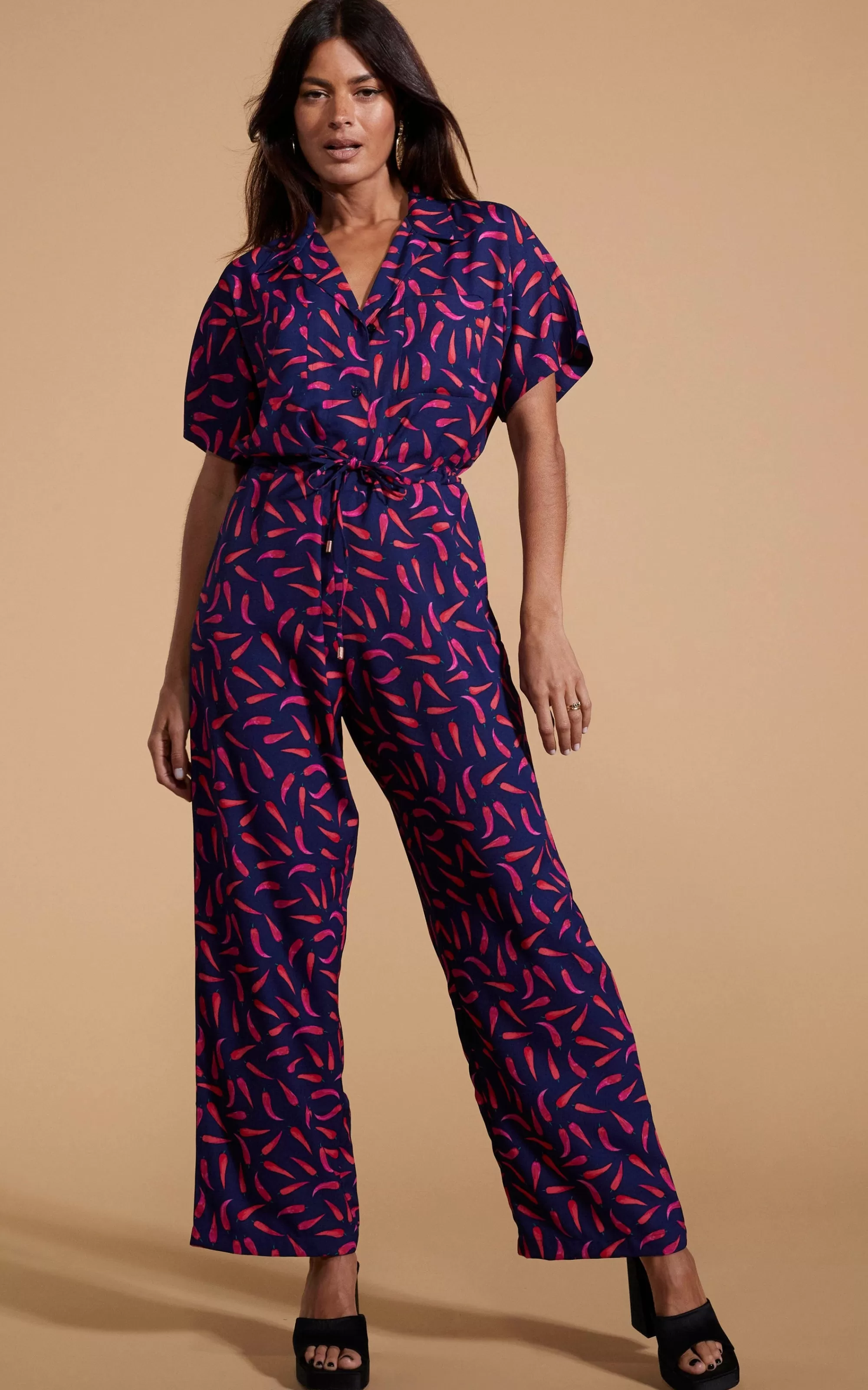 Jumpsuits>Dancing Leopard Zeta Jumpsuit In Chilli Pepper