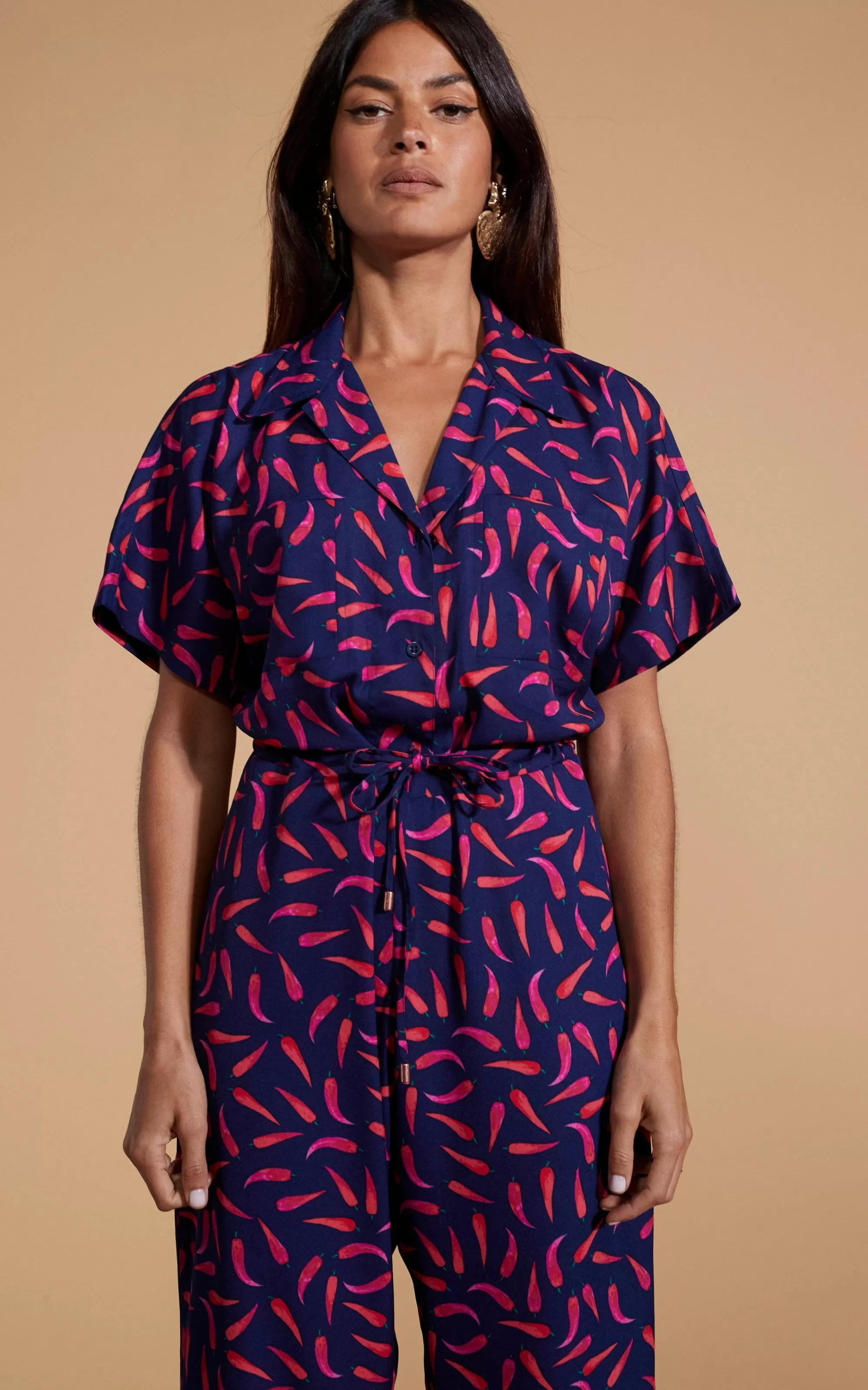 Jumpsuits>Dancing Leopard Zeta Jumpsuit In Chilli Pepper