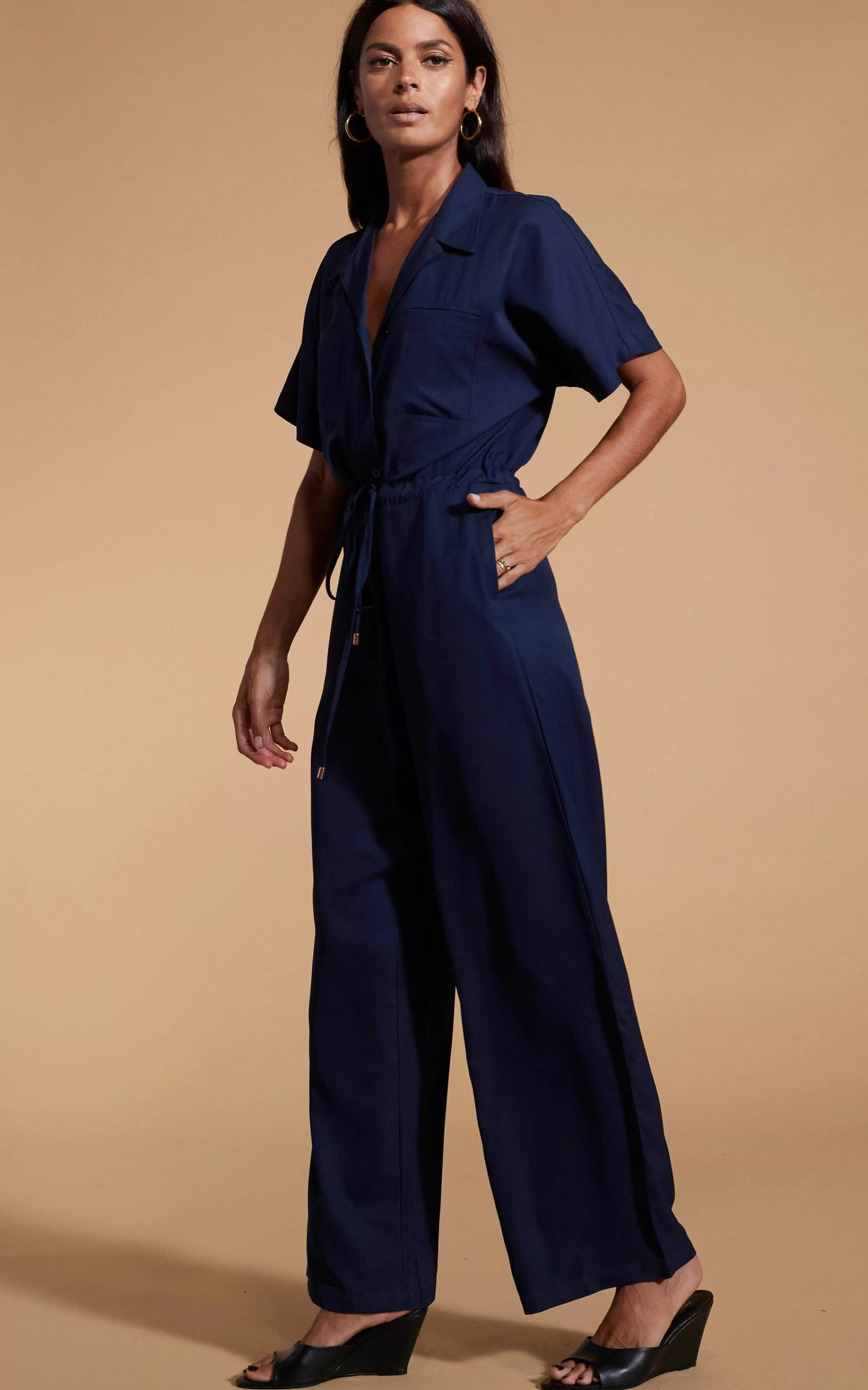 Jumpsuits>Dancing Leopard Zeta Jumpsuit In Navy
