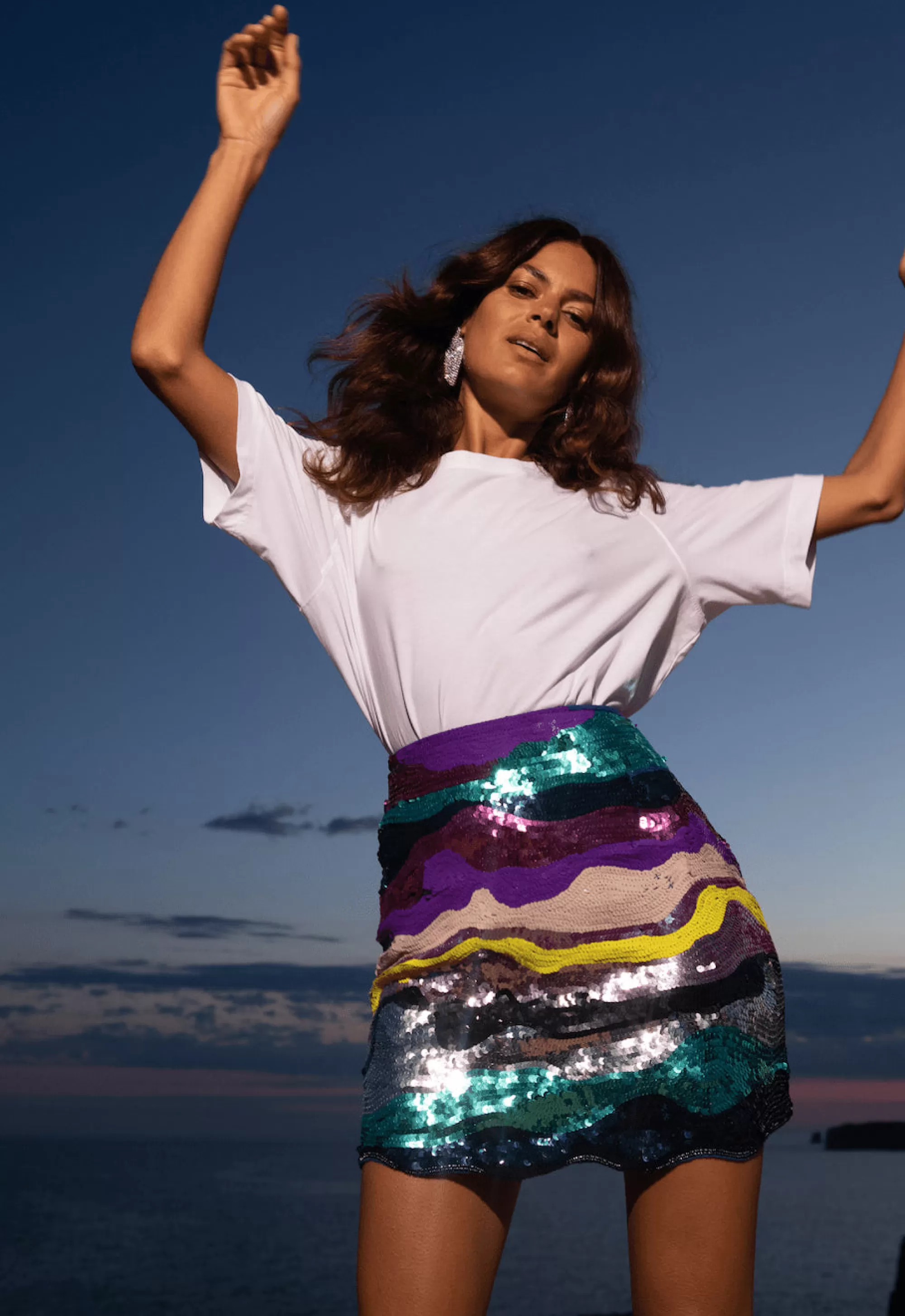 Skirts>Dancing Leopard Zinnea Sequin Mini Skirt In Rainbow