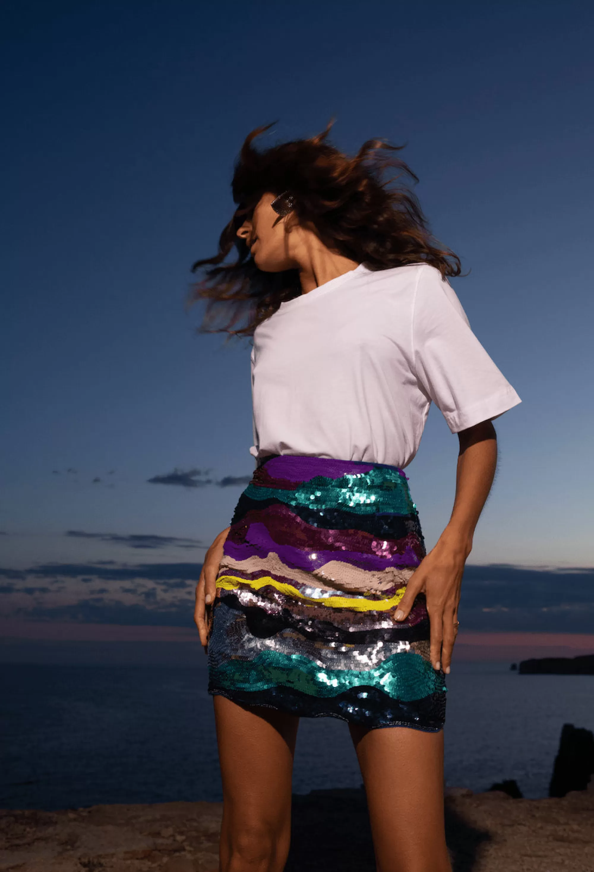 Skirts>Dancing Leopard Zinnea Sequin Mini Skirt In Rainbow